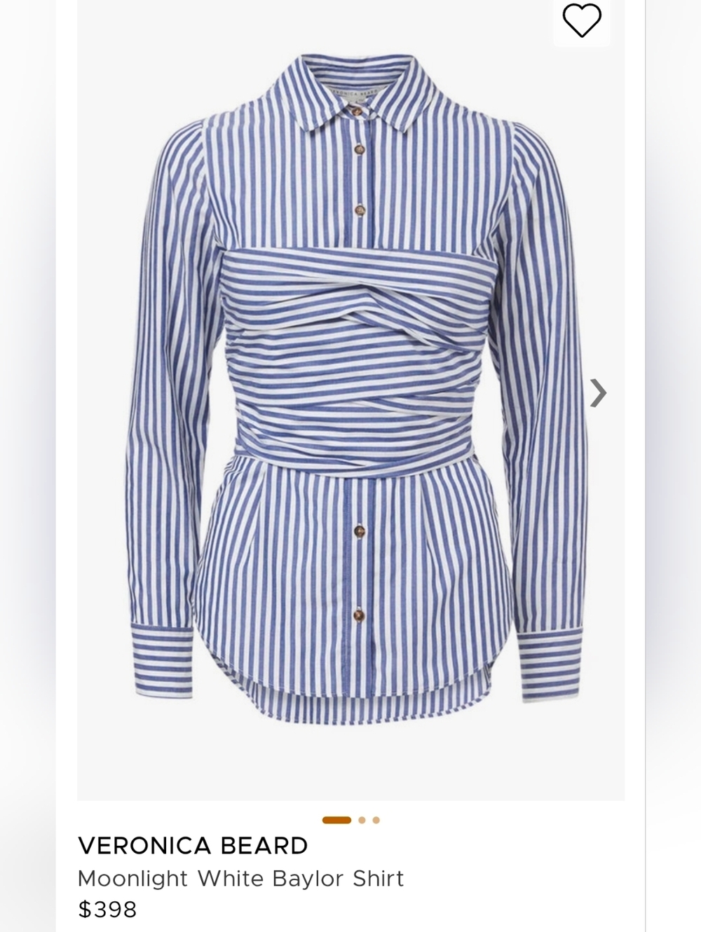 Veronica Beard Moonlight Baylor Striped Button-Front Bustier Combo Shirt - Picture 15 of 15